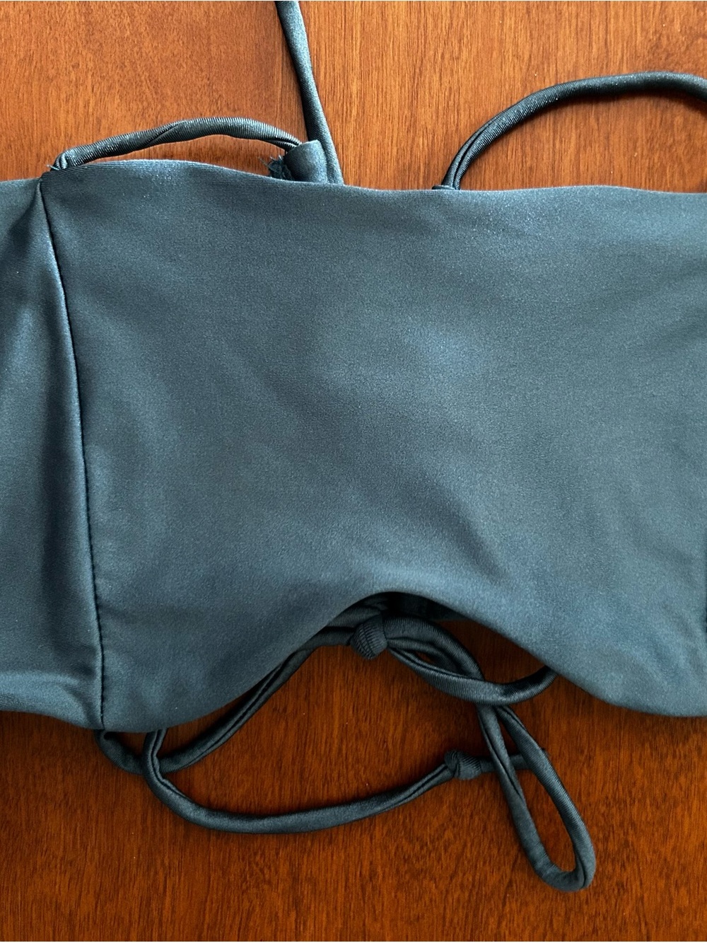 Tiger Friday Shimmery Blue Dance Top. Spaghetti Straps. Ties in back. Size AM
